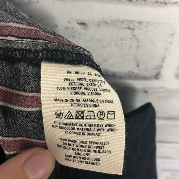 Anthropologie Black Red Striped Ankle Tie Cropped Jogger Pants Sz. M NEW - Picture 11 of 11